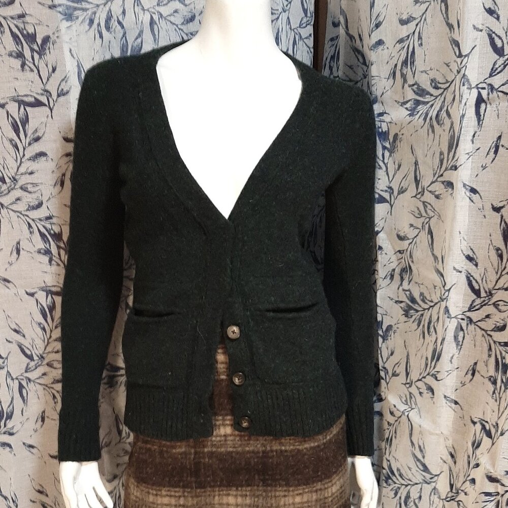 Madewell Button Up 100% Merino Wool Cardigan XS Dark Green Price Negotiable